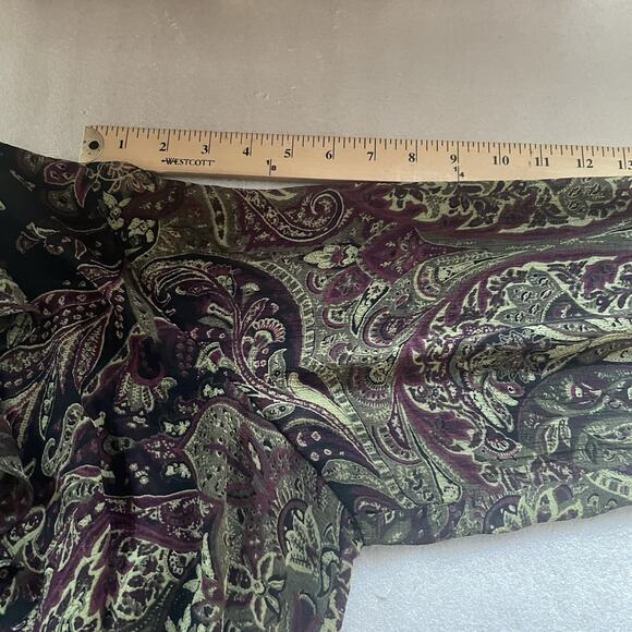 Vintage Y2K Liz Claiborne Studio Shirt Women 16W Black Green Sheer Ruffle Fairy - Picture 10 of 13